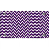 Purple White Chevron Metal Novelty License Plate 4" x 2.2" (MLP)
