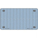 Light Blue White Chevron Metal Novelty License Plate 4" x 2.2" (MLP)