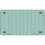 Mint White Chevron Metal Novelty License Plate 4" x 2.2" (MLP)