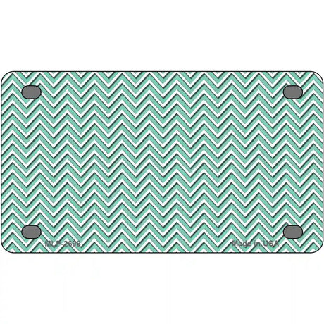 Mint White Chevron Metal Novelty License Plate 4" x 2.2" (MLP)