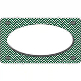 Green White Chevon White Center Oval Metal Novelty License Plate 4" x 2.2" (MLP)