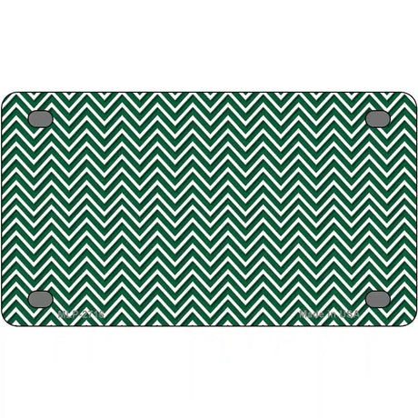 Green White Chevron Metal Novelty License Plate 4" x 2.2" (MLP)