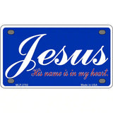 Jesus Blue Metal Novelty License Plate 4" x 2.2" (MLP)