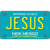 Jesus New Mexico Teal Novelty Metal License Plate 4" x 2.2" (MLP)