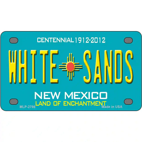 White Sands New Mexico Teal Novelty Metal License Plate 4" x 2.2" (MLP)