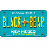 Black Bear New Mexico Teal Novelty Metal License Plate 4" x 2.2" (MLP)