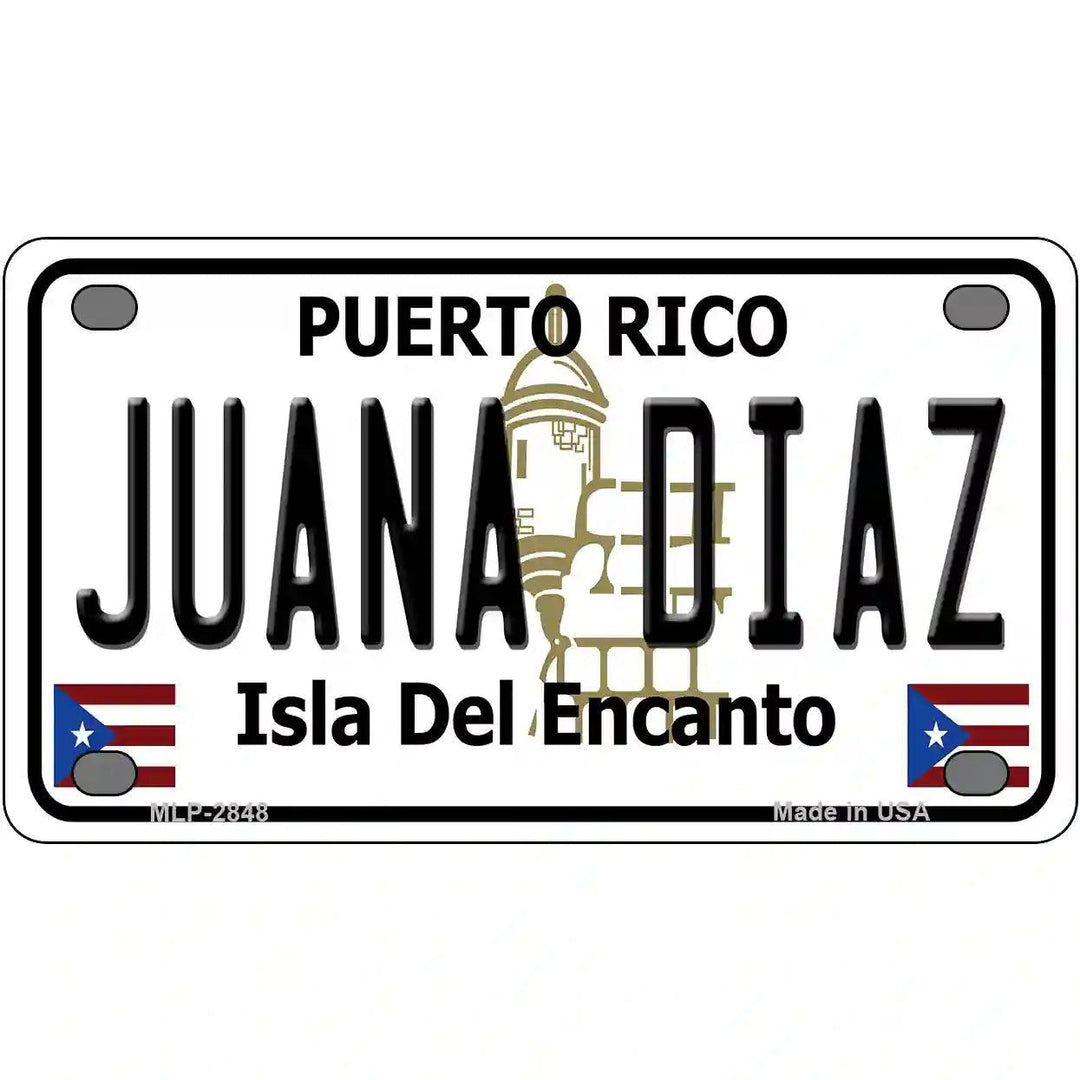 Juana Diaz Puerto Rico Metal Novelty License Plate 4" x 2.2" (MLP)
