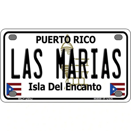 Las Marias Puerto Rico Metal Novelty License Plate 4" x 2.2" (MLP)