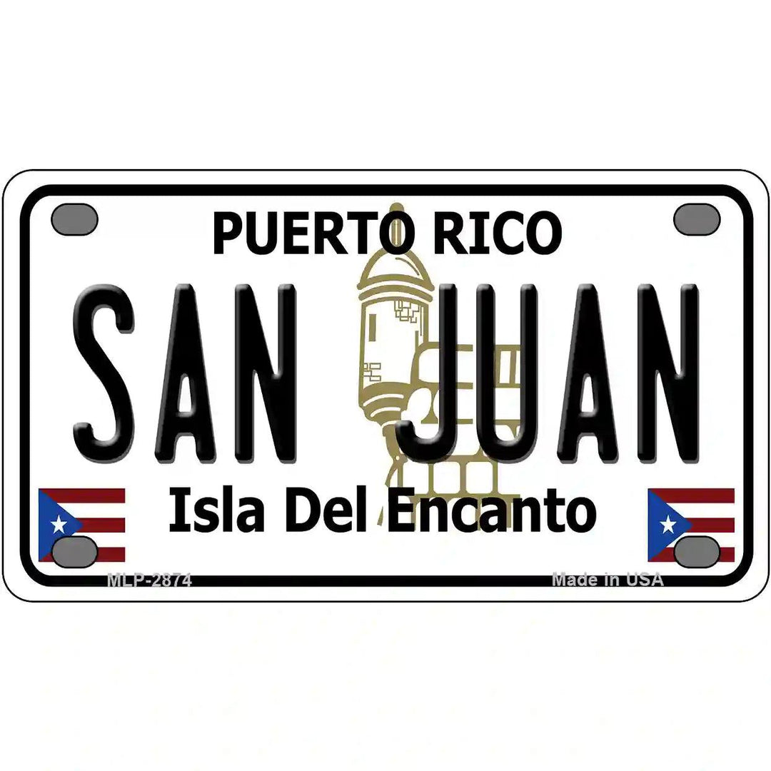 San Juan Puerto Rico Metal Novelty License Plate 4" x 2.2" (MLP)