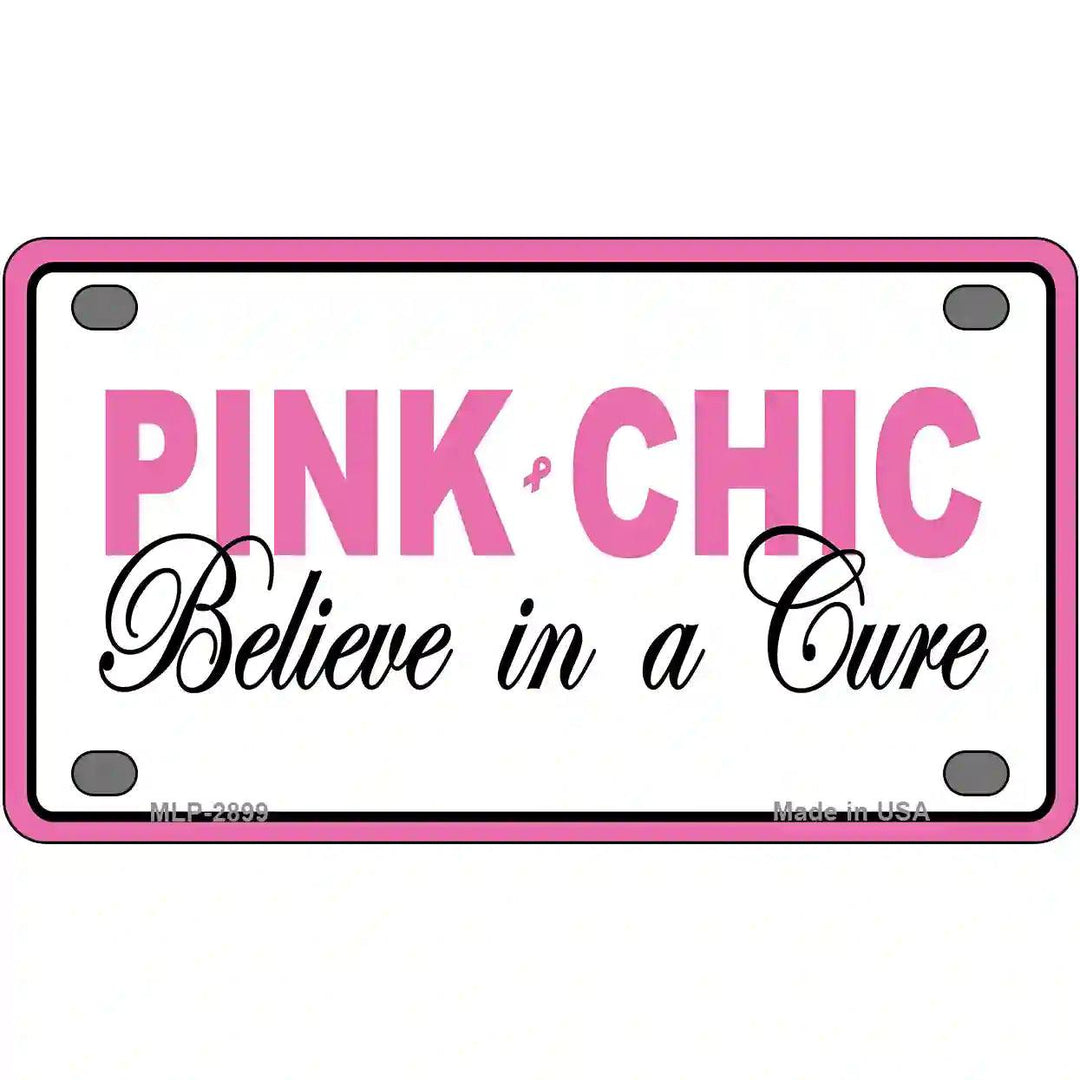 Pink Chic Metal Vanity License Plate Sign 4" x 2.2" (MLP)