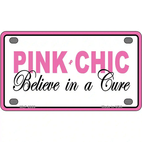 Pink Chic Metal Vanity License Plate Sign 4" x 2.2" (MLP)