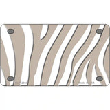 Tan White Zebra Metal Novelty License Plate 4" x 2.2" (MLP)