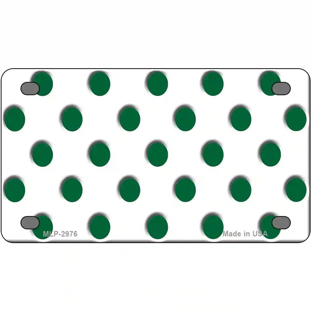 Green White Polka Dot Metal Novelty License Plate 4" x 2.2" (MLP)