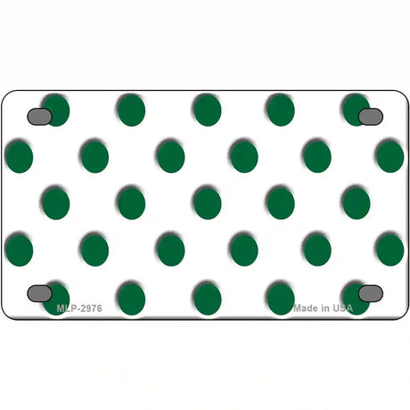 Green White Polka Dot Metal Novelty License Plate 4" x 2.2" (MLP)