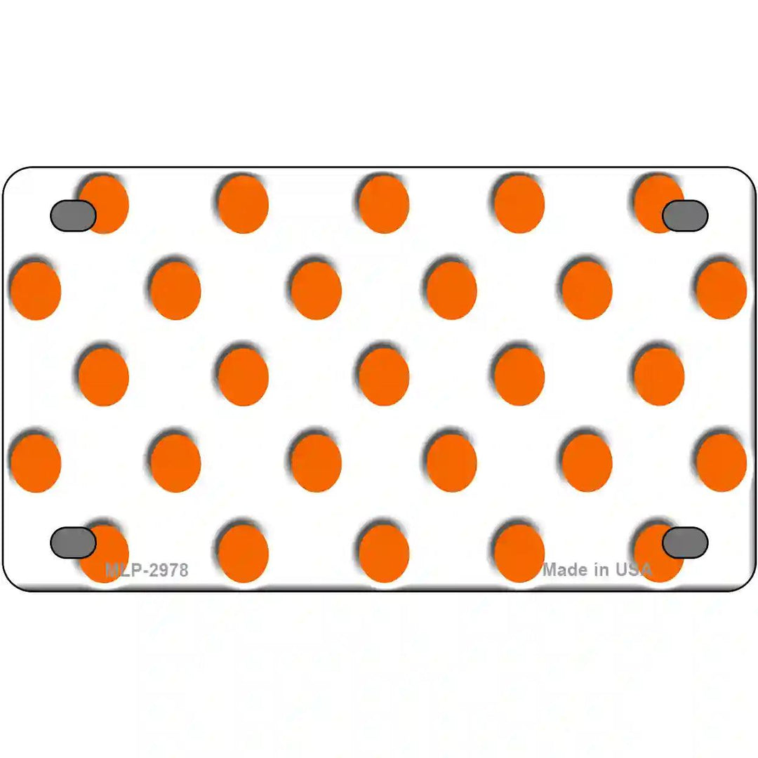 Orange White Polka Dot Metal Novelty License Plate 4" x 2.2" (MLP)