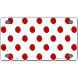 Red White Polka Dot Metal Novelty License Plate 4" x 2.2" (MLP)
