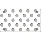 Grey White Polka Dot Metal Novelty License Plate 4" x 2.2" (MLP)
