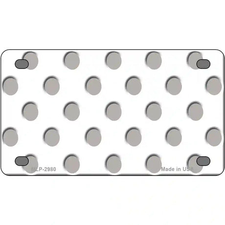 Grey White Polka Dot Metal Novelty License Plate 4" x 2.2" (MLP)