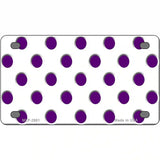 Purple White Polka Dot Metal Novelty License Plate 4" x 2.2" (MLP)