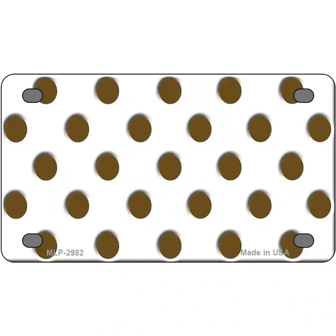 Brown White Polka Dot Metal Novelty License Plate 4" x 2.2" (MLP)
