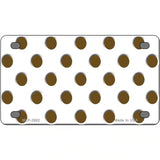Brown White Polka Dot Metal Novelty License Plate 4" x 2.2" (MLP)