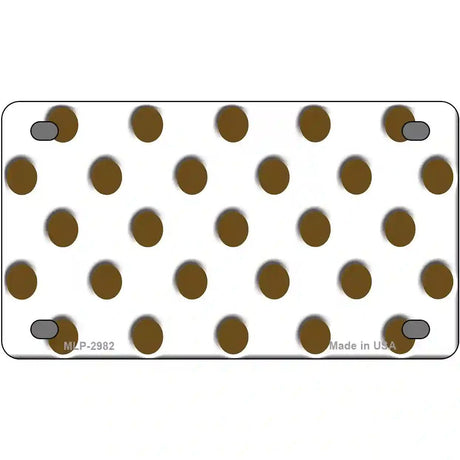 Brown White Polka Dot Metal Novelty License Plate 4" x 2.2" (MLP)