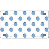 Light Blue White Polka Dot Metal Novelty License Plate 4" x 2.2" (MLP)