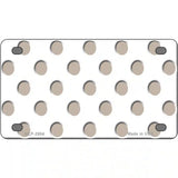 Tan White Polka Dot Metal Novelty License Plate 4" x 2.2" (MLP)