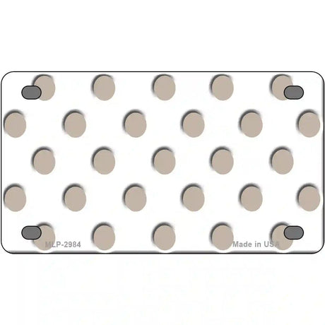 Tan White Polka Dot Metal Novelty License Plate 4" x 2.2" (MLP)