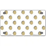 Gold White Polka Dot Metal Novelty License Plate 4" x 2.2" (MLP)