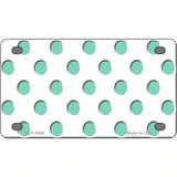 Mint White Polka Dot Metal Novelty License Plate 4" x 2.2" (MLP)