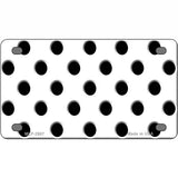 Black White Polka Dot Metal Novelty License Plate 4" x 2.2" (MLP)