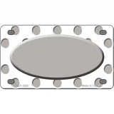 Grey White Polka Dot Grey Center Oval Metal Novelty License Plate 4" x 2.2" (MLP)