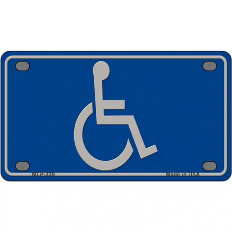 Handicap Logo Metal Novelty License Plate 4" x 2.2" (MLP)