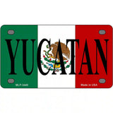 Yucatan on Mexico Flag Metal Novelty License Plate 4" x 2.2" (MLP)