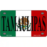 Tamaulipas on Mexico Flag Metal Novelty License Plate 4" x 2.2" (MLP)