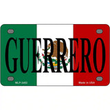 Guerrero on Mexico Flag Metal Novelty License Plate 4" x 2.2" (MLP)