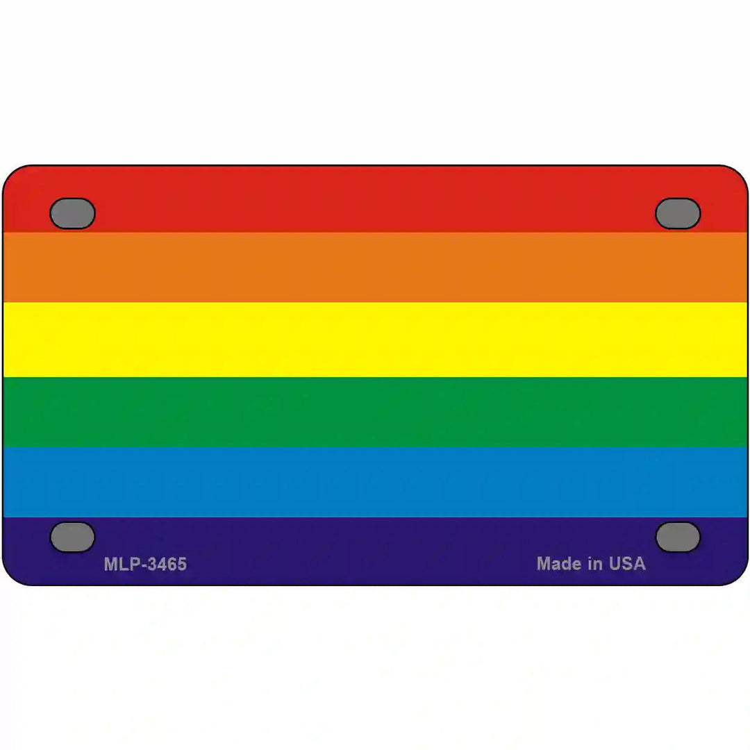 Rainbow Flag Metal Novelty License Plate 4" x 2.2" (MLP)