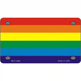 Rainbow Flag Metal Novelty License Plate 4" x 2.2" (MLP)