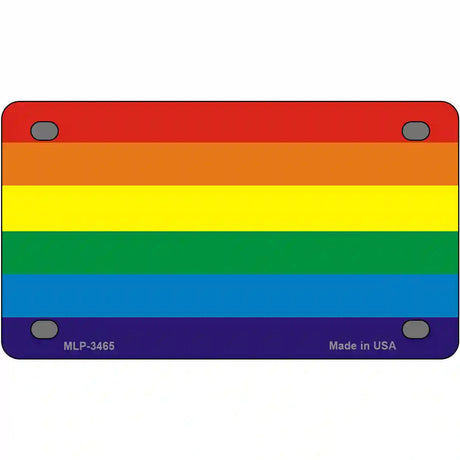 Rainbow Flag Metal Novelty License Plate 4" x 2.2" (MLP)