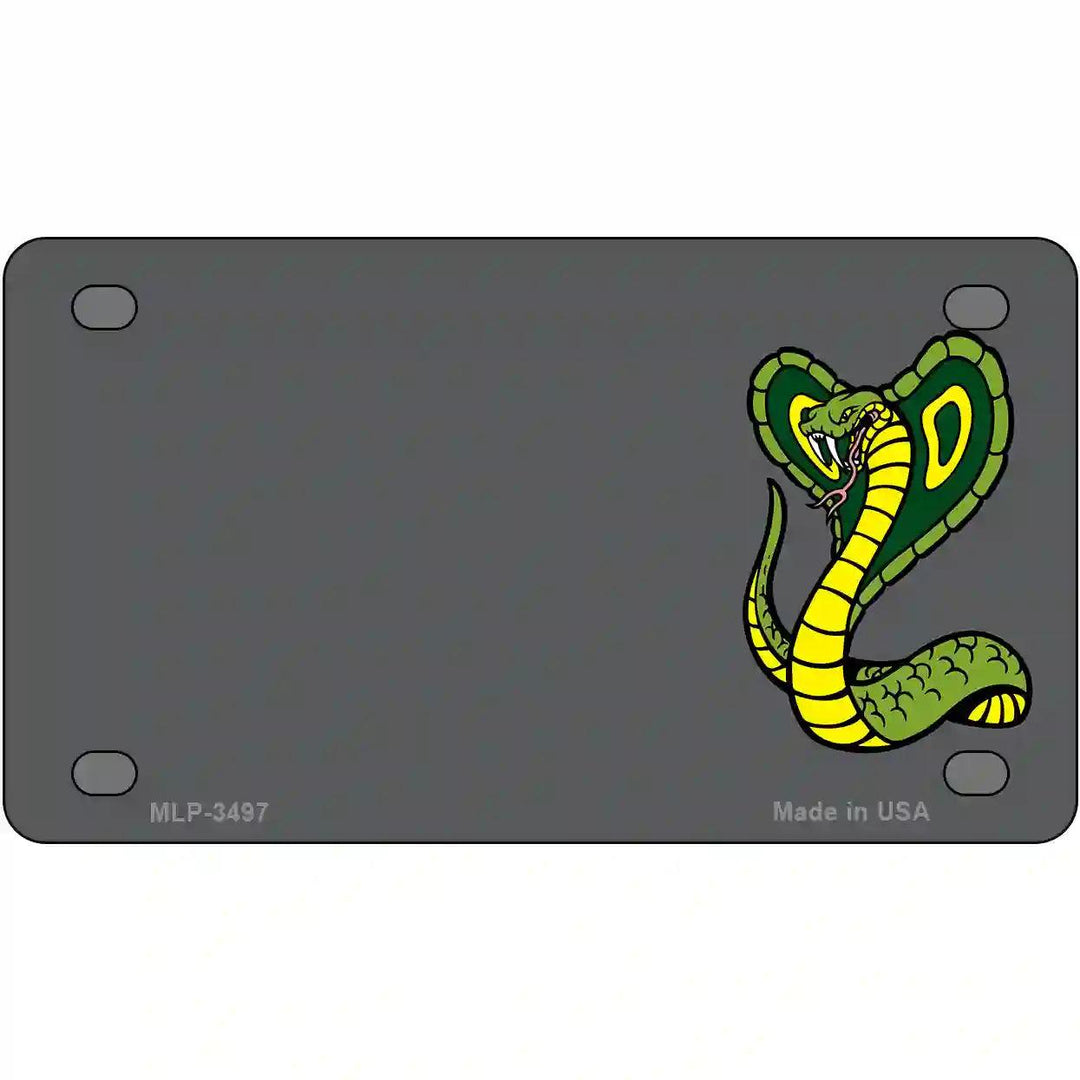 Cobra Offset Metal Novelty License Plate 4" x 2.2" (MLP)