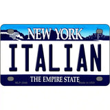 Italian New York Novelty Metal License Plate 4" x 2.2" (MLP)