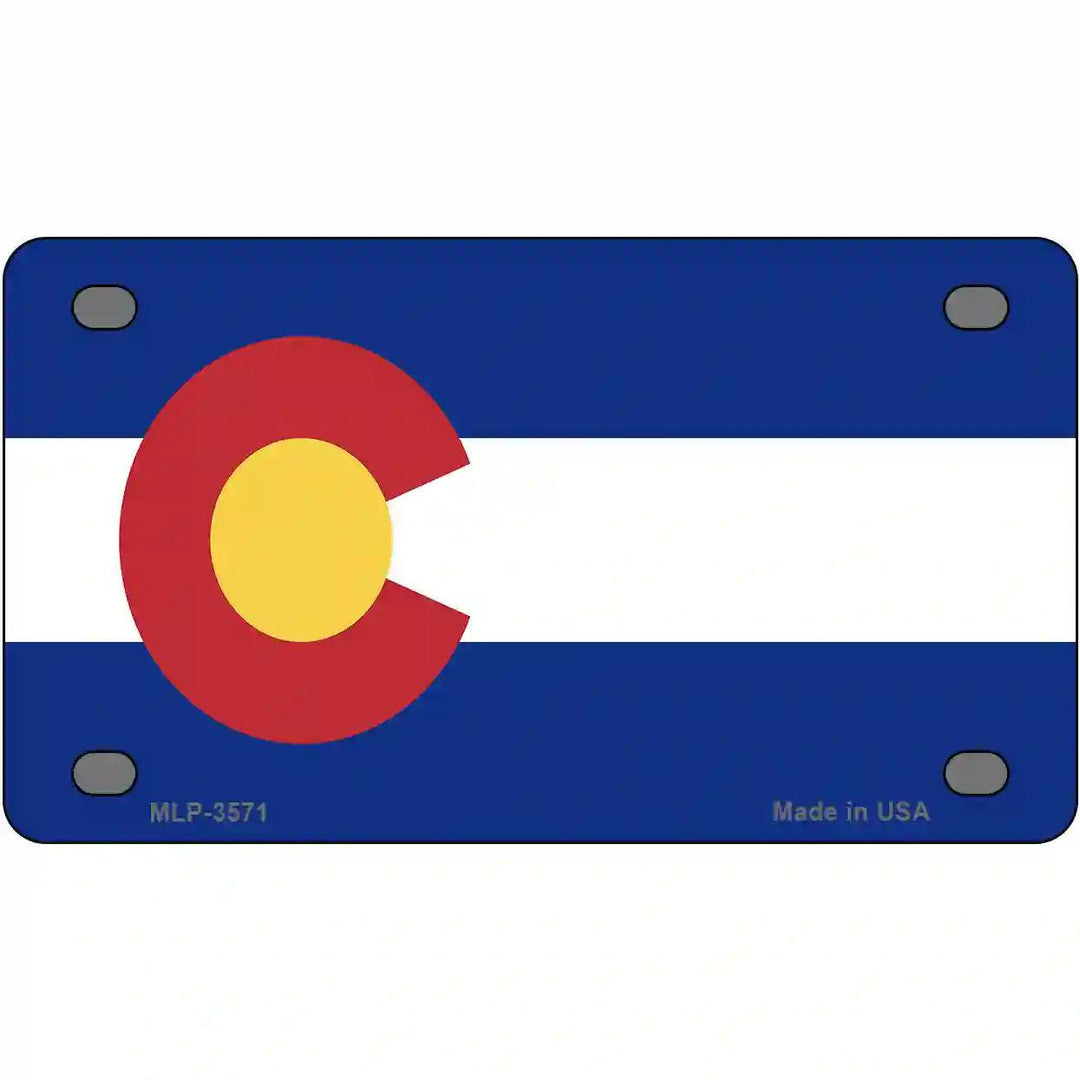 Colorado State Flag Metal Novelty License Plate 4" x 2.2" (MLP)