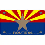 Route 66 Arizona Flag Metal License Plate 4" x 2.2" (MLP)