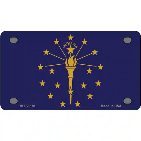 Indiana State Flag Metal Novelty License Plate 4" x 2.2" (MLP)