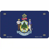 Maine State Flag Metal Novelty License Plate 4" x 2.2" (MLP)
