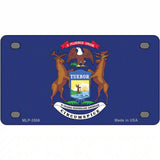 Michigan State Flag Metal Novelty License Plate 4" x 2.2" (MLP)