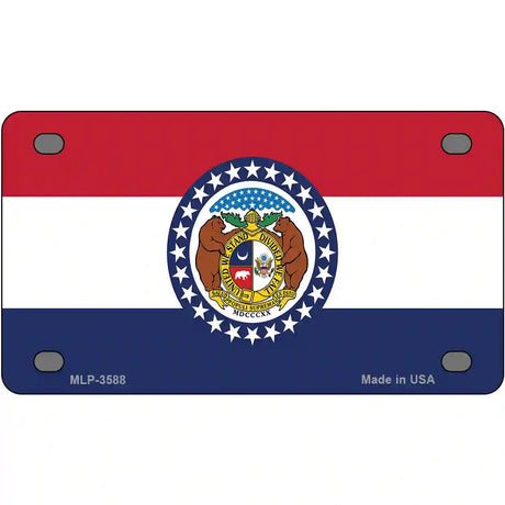 Missouri State Flag Metal Novelty License Plate 4" x 2.2" (MLP)