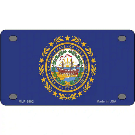 New Hampshire State Flag Metal Novelty License Plate 4" x 2.2" (MLP)