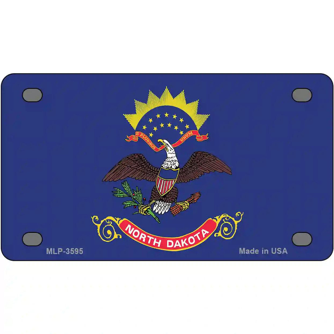 North Dakota State Flag Metal Novelty License Plate 4" x 2.2" (MLP)